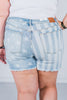 Judy Blue Mid Rise Stars and Stripes Denim Shorts FINAL SALE