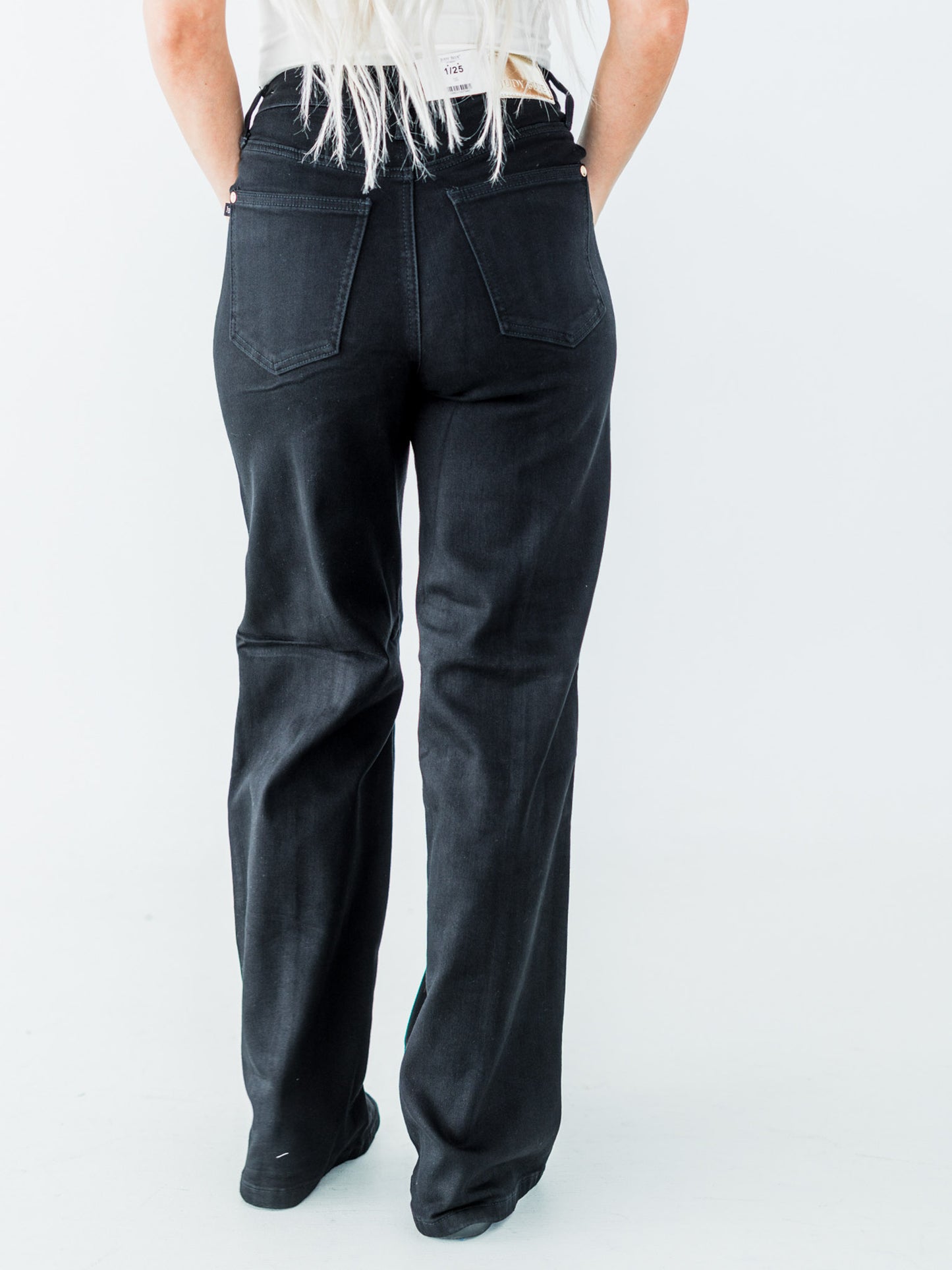 Judy Blue High Waist Retro Wide Leg Black Jeans