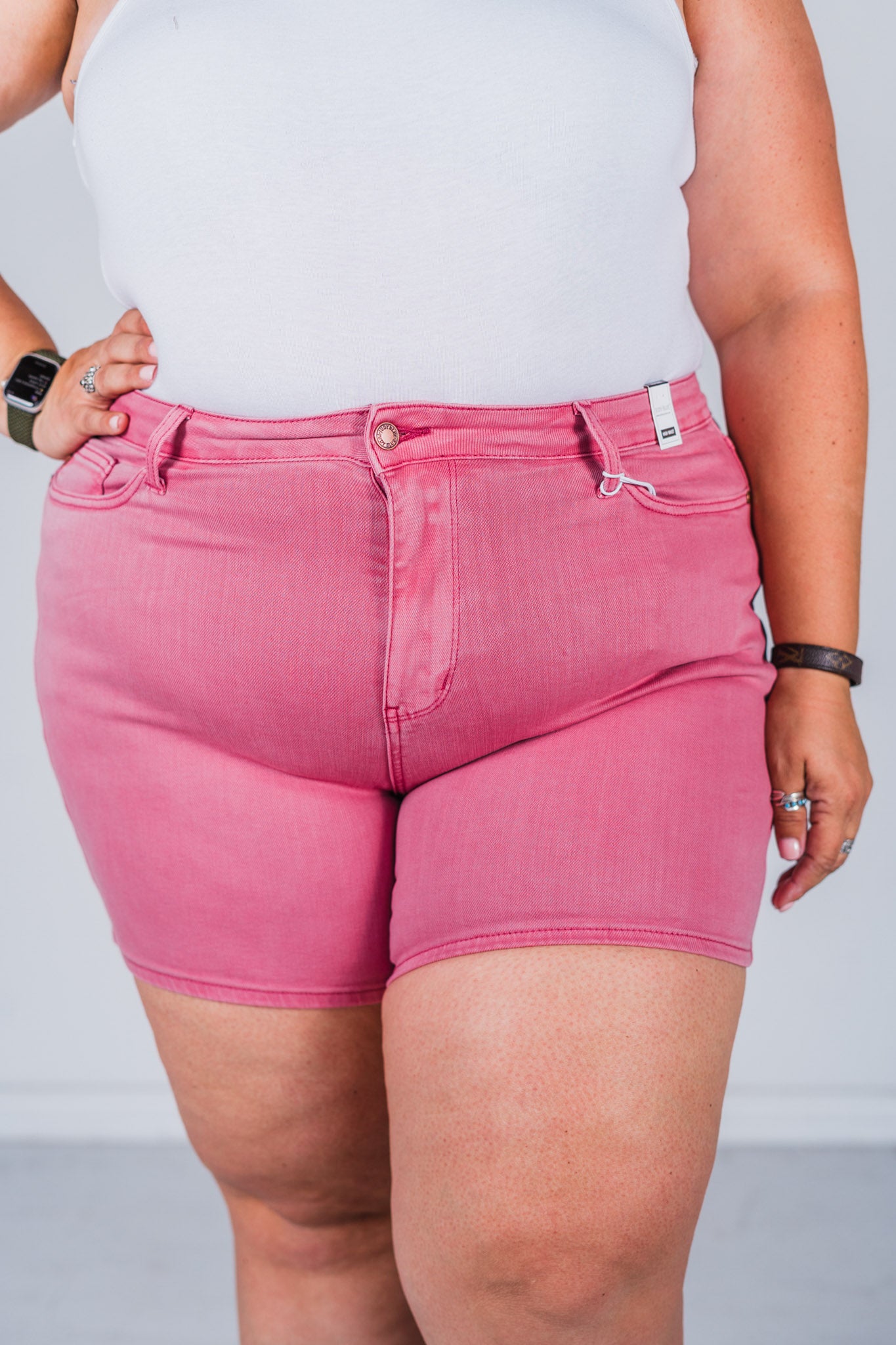 Judy Blue Garment Dyed Rose Pink Denim Shorts