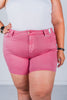 Judy Blue Garment Dyed Rose Pink Denim Shorts