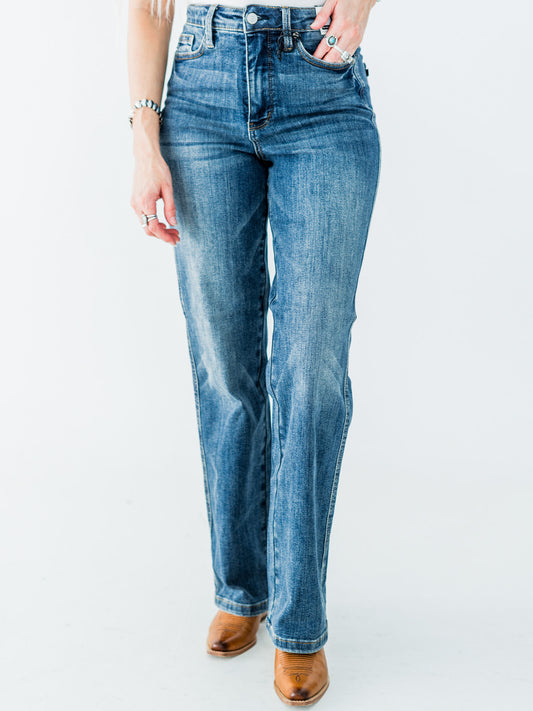Judy Blue Tummy Control High Waist Straight Leg Jeans