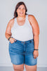 Judy Blue Mid Length Dad Shorts with Two Button Closure