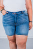 Judy Blue Mid Length Dad Shorts with Two Button Closure