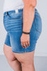 Judy Blue Mid Length Dad Shorts with Two Button Closure