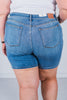 Judy Blue Mid Length Dad Shorts with Two Button Closure