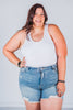 Judy Blue Vintage Wash Fly Stitch Distressed Denim Shorts
