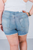 Judy Blue Vintage Wash Fly Stitch Distressed Denim Shorts