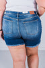 Judy Blue Mid-Rise Destroy Effect Double Button Dad Shorts