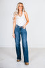 Judy Blue High Waist V-Front Waistband Vintage Wash Straight Jeans