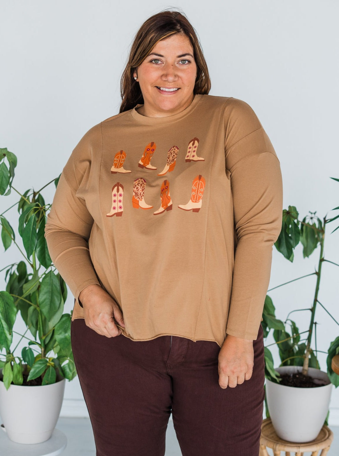 Western Boots Graphic Long Sleeve T-Shirt