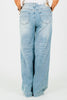 Judy Blue High-Waist Retro Wide Leg Criss Cross Waist Band Jeans