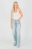 Judy Blue High-Waist Retro Wide Leg Criss Cross Waist Band Jeans