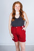 Judy Blue High Waisted Scarlet Shorts with Heart Shaped Pockets