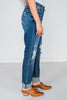 Judy Blue Distressed Cell Phone Pocket Mid Rise Cuffed Boyfriend Jeans