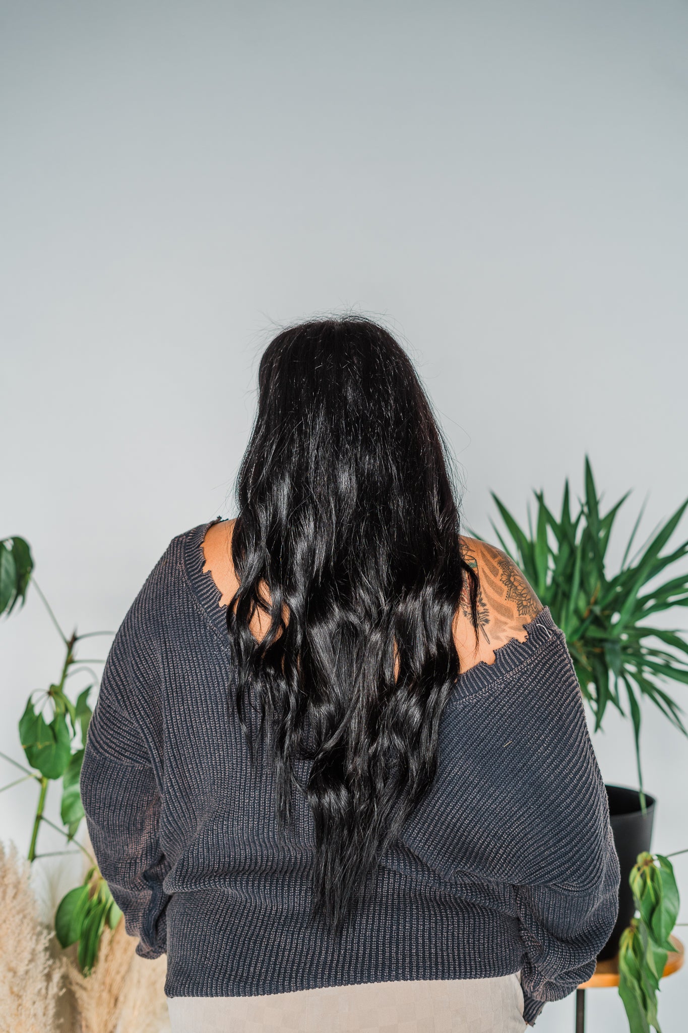 Black Long Sleeve Distressed Sweater