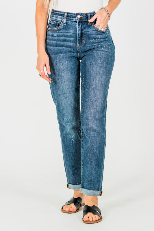 Judy Blue Bleach Splash Boyfriend Jeans