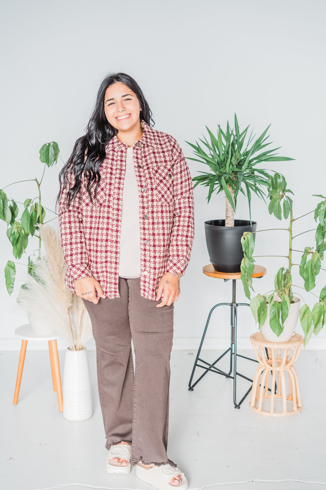 Plaid Button Down Shacket