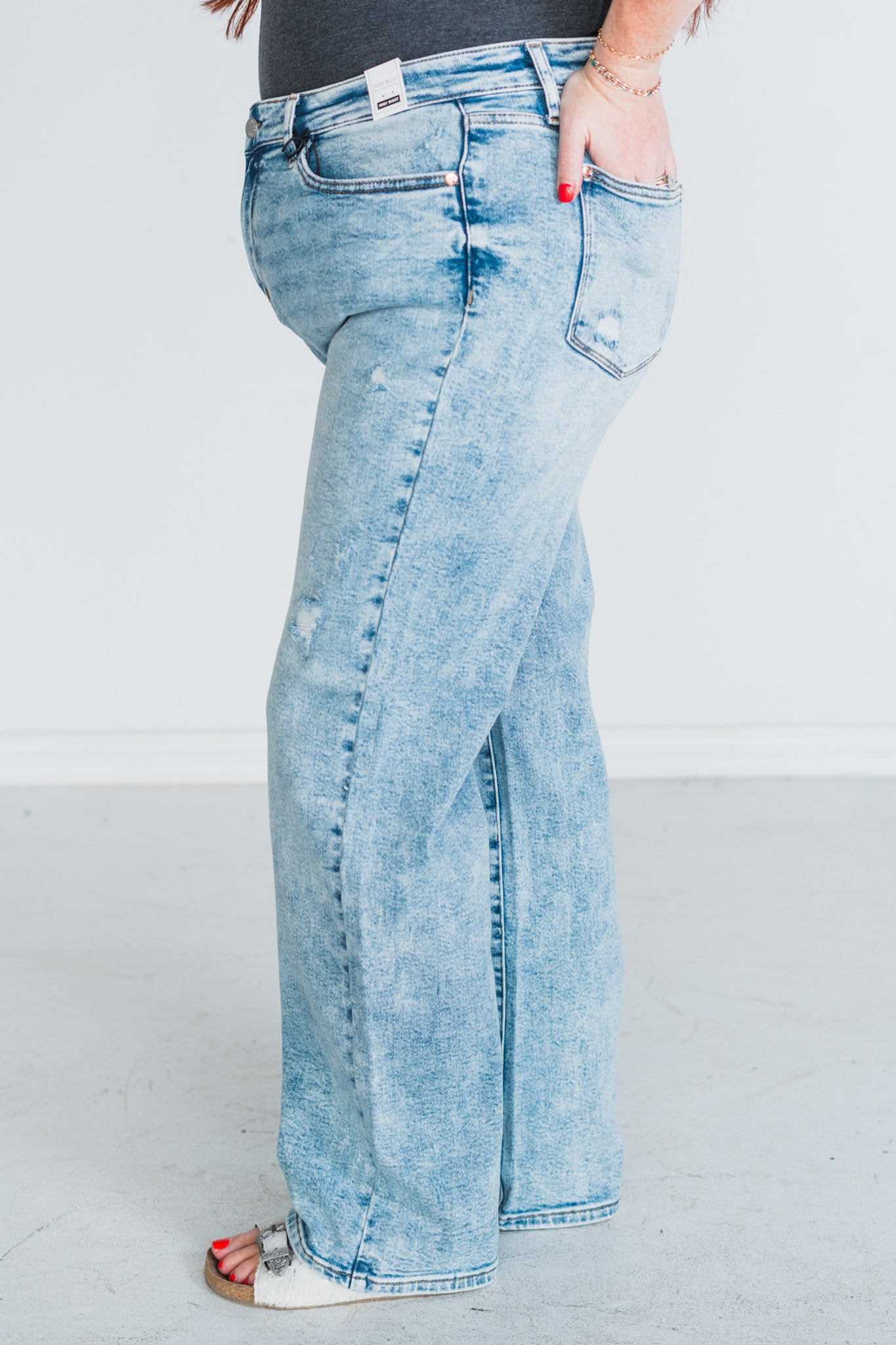 Judy Blue High-Waist Distressed 90's Straight Jeans