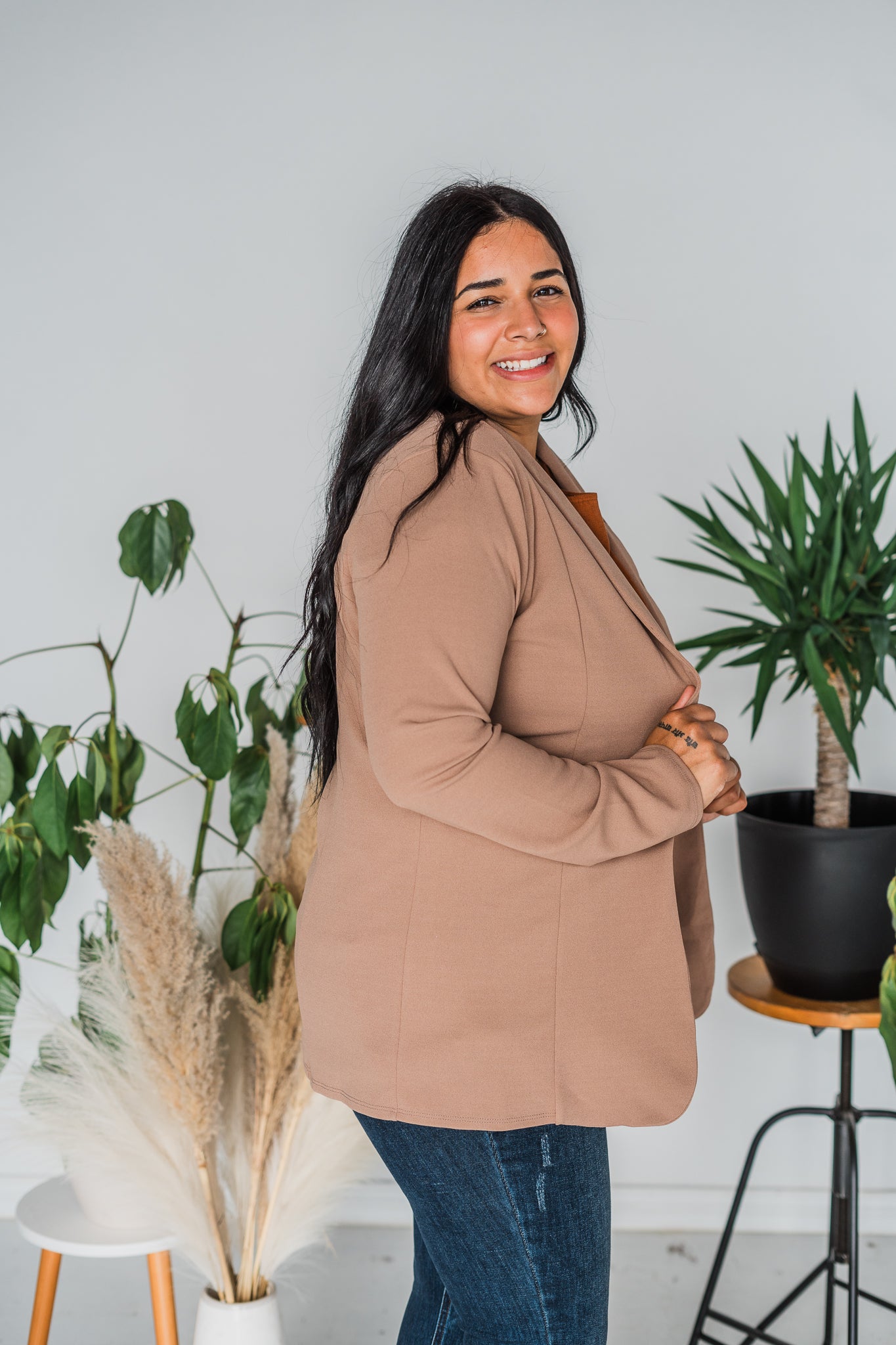 Long Sleeve Taupe Blazer
