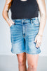 Judy Blue Mid Rise Vintage Wash Dad Shorts