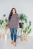 Long Sleeve Striped Ribbed Top
