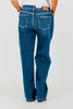 Judy Blue Mid Rise 90's Straight Jeans With Double Pockets