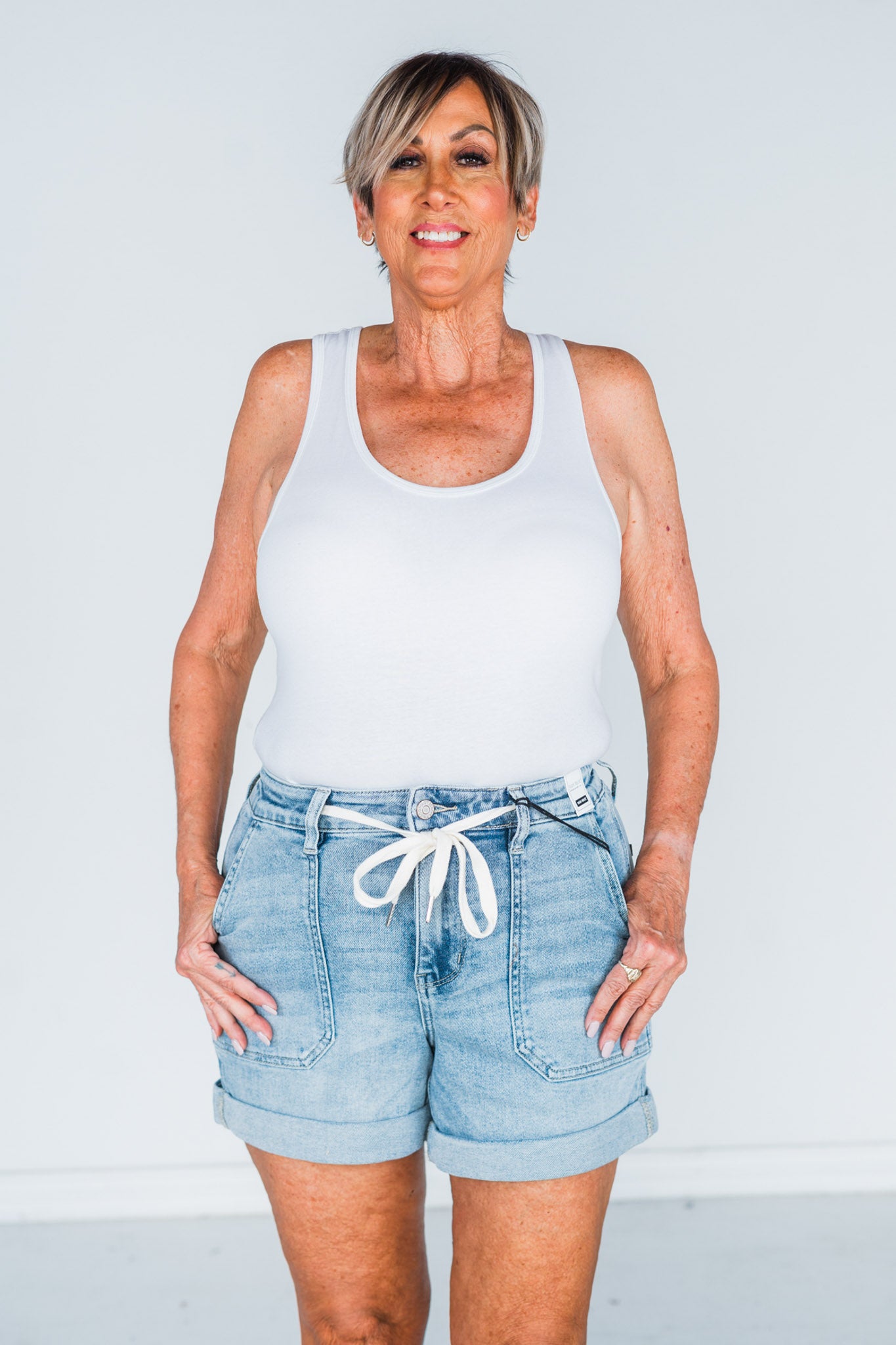 Judy Blue High-Waist Cuffed Jogger Shorts