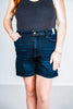 Judy Blue Dark Wash High Waist Shorts with Flap Pockets