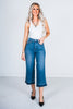 Judy Blue Tummy Control Release Hem Crop Wide Leg Jeans