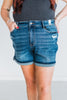Judy Blue Mid-Rise Dad Shorts with Cell Phone Pocket