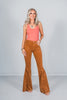 Camel Corduroy Flared Pants