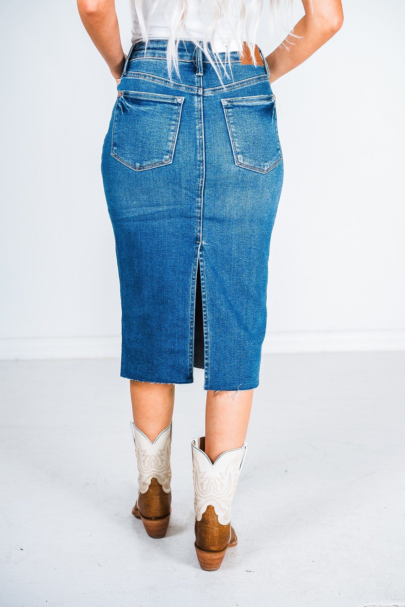 Judy Blue High Waisted Mid Length Skirt FINAL SALE