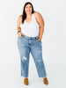 Judy Blue Mid Rise Distressed 90's Straight Leg Jeans