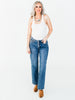 Judy Blue Mid-Rise Slim Straight Rigid Magic Button Fly Jeans