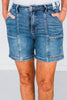 Judy Blue High-Rise Utility Mid Length Denim Short