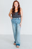 Judy Blue Mid-Rise Release Hem Wide Leg Jeans