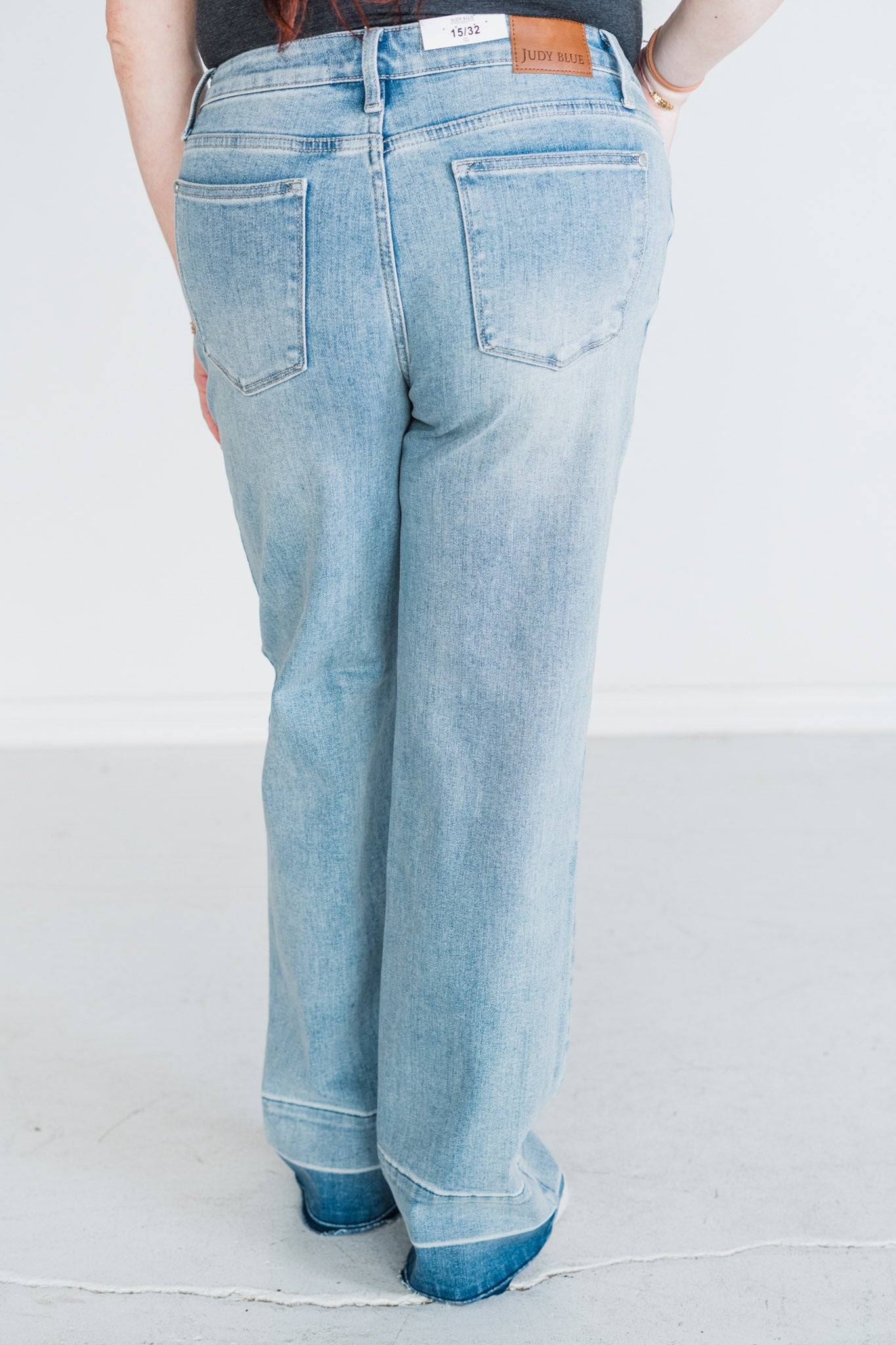 Judy Blue Mid-Rise Release Hem Wide Leg Jeans