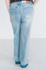 Judy Blue Mid-Rise Release Hem Wide Leg Jeans