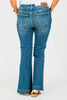 Judy Blue Petite High-Waist Tummy Control Flare Double Button Jeans