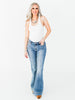 Judy Blue Mid Rise Flares With Wide Hems