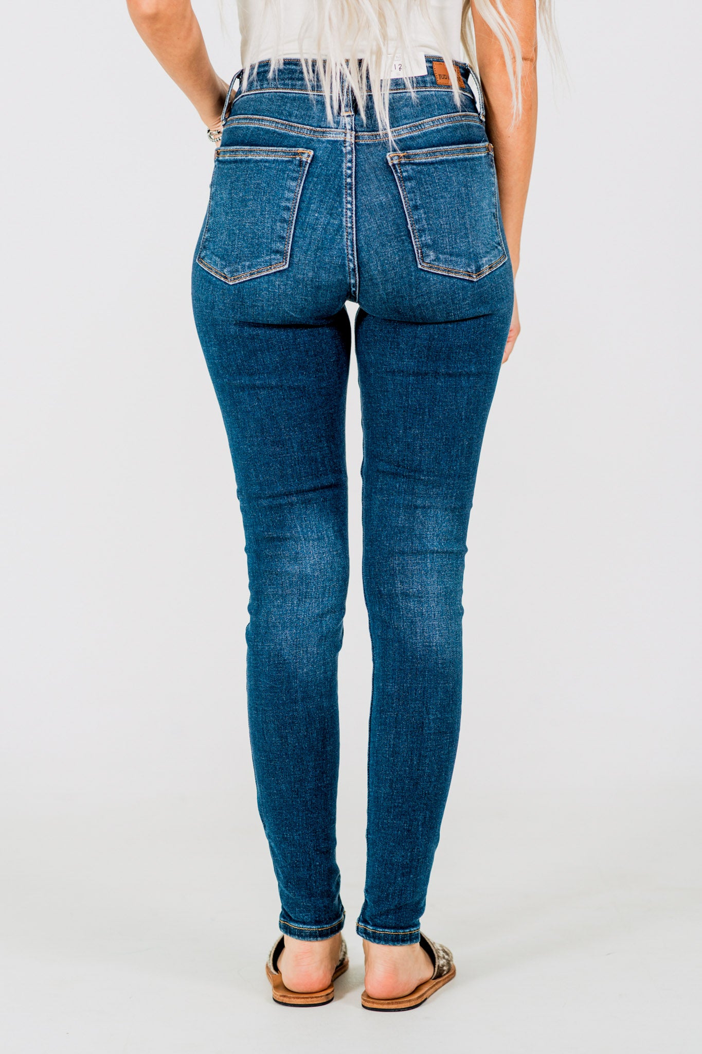 Judy Blue Core Mid-Rise Skinny Jeans With Hand-Sanding