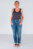 Judy Blue Mid Rise Vintage Wash Cuffed Boyfriend Jeans