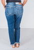 Judy Blue Mid Rise Vintage Wash Cuffed Boyfriend Jeans