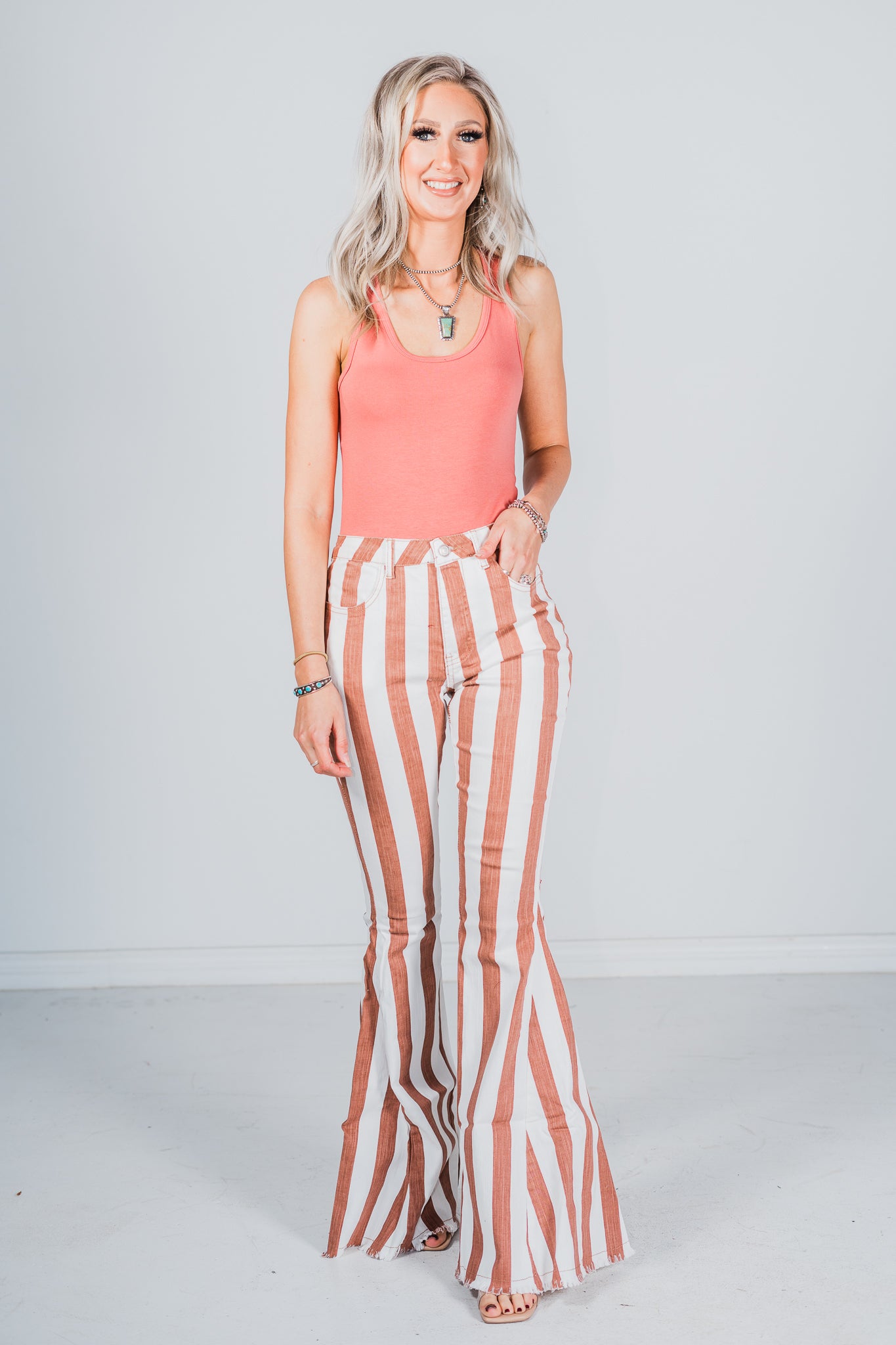 Striped & Flared Denim
