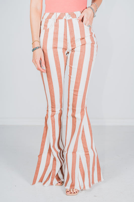 Striped & Flared Denim