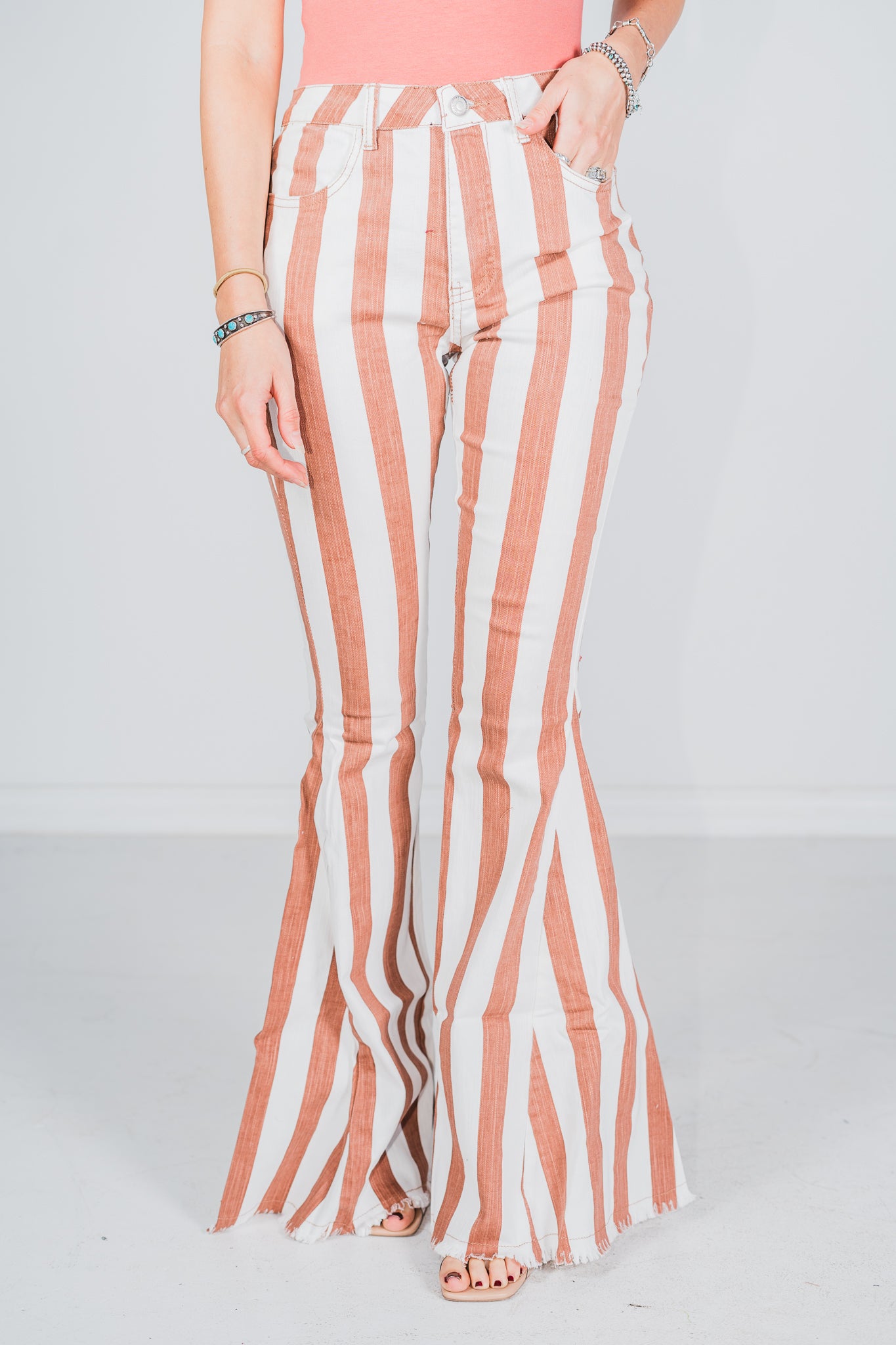 Striped & Flared Denim