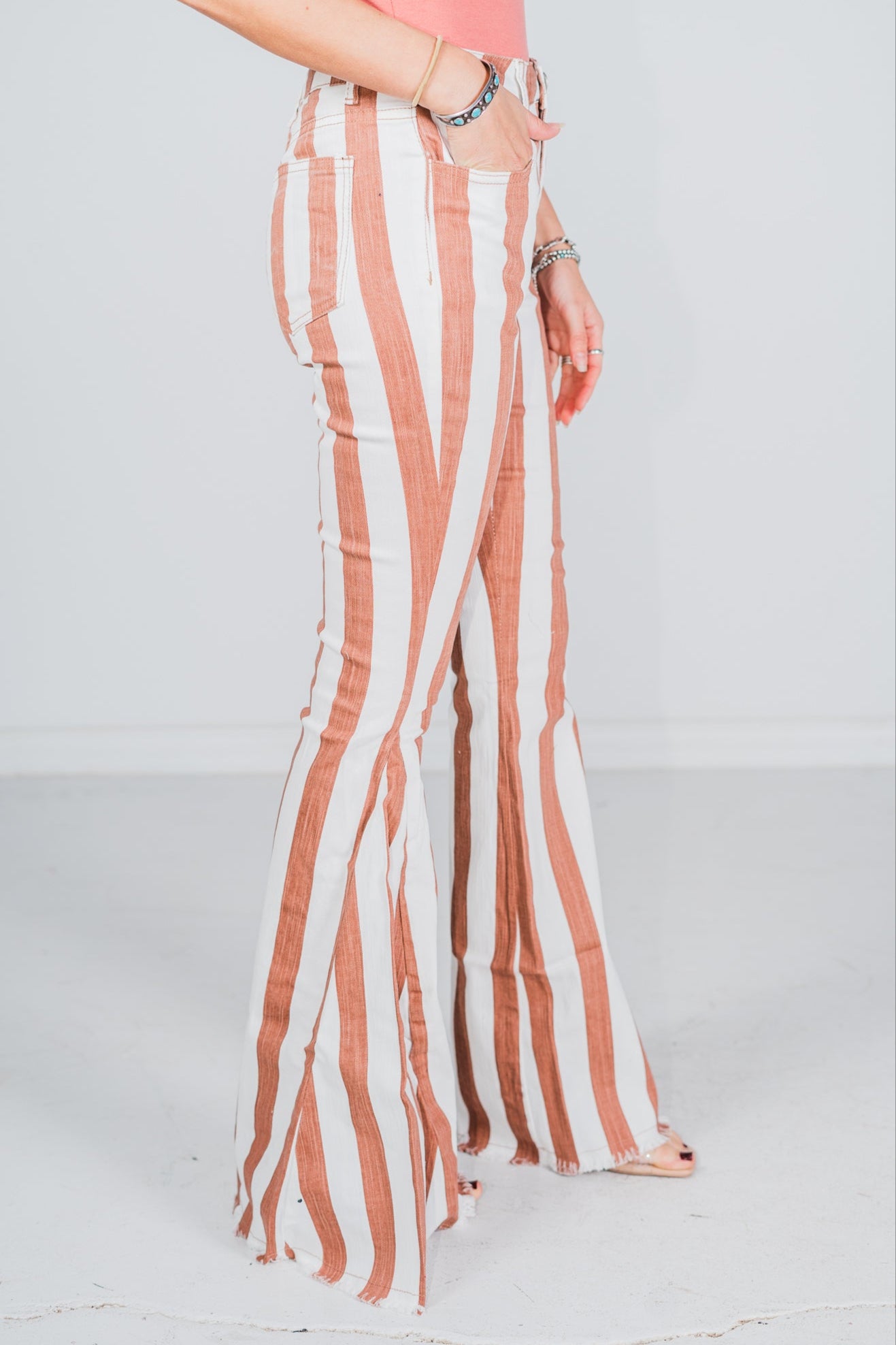 Striped & Flared Denim