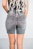 Judy Blue Grey Mid Rise Contrast Wash Bermuda Shorts FINAL SALE