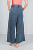 Heather Blue Flower Patch Acid Washed Cropped Palazzo Pants
