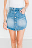 Southern Grace Mid Wash Denim Skort W/ Front Buttons